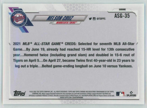 2021 Topps Chrome Update #ASG-35 Nelson Cruz Minnesota Twins All-Star Game - Collectible Craze America