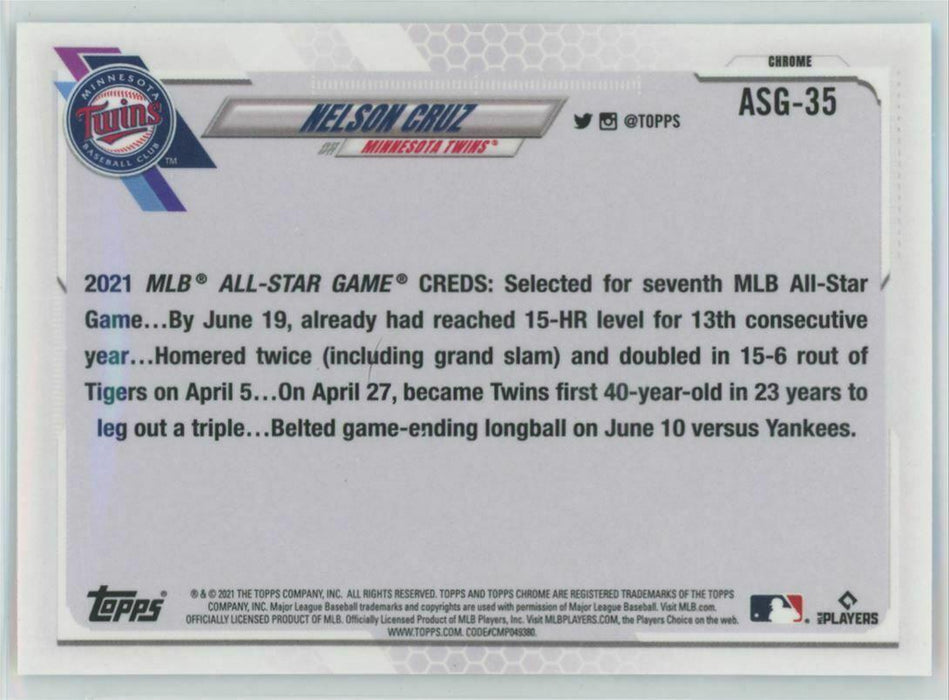 2021 Topps Chrome Update #ASG-35 Nelson Cruz Minnesota Twins All-Star Game - Collectible Craze America