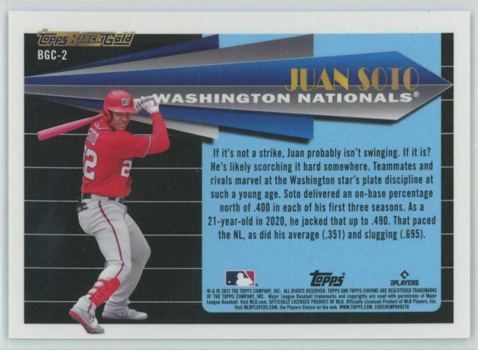 2021 Topps Chrome Update #BGC-2 Juan Soto Washington Nationals Black Gold Insert - Collectible Craze America