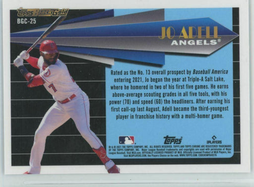 2021 Topps Chrome Update #BGC-25 Jo Adell RC Los Angeles Angels Black Gold - Collectible Craze America