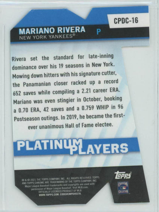 2021 Topps Chrome Update #CPDC-16 Mariano Rivera New York Yankees Platinum - Collectible Craze America