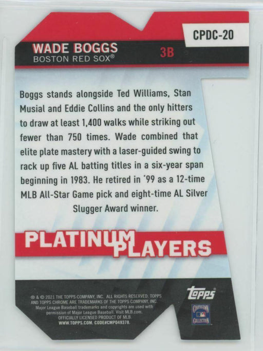 2021 Topps Chrome Update #CPDC-20 Wade Boggs Boston Red Sox Platinum Players - Collectible Craze America