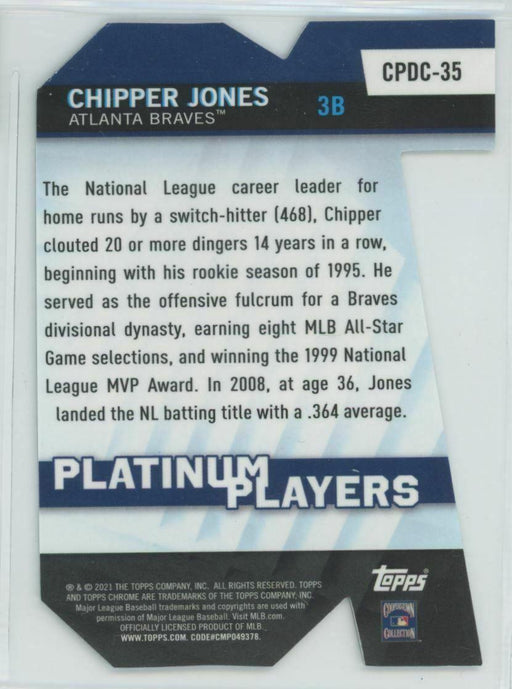 2021 Topps Chrome Update #CPDC-35 Chipper Jones Atlanta Braves Platinum Players - Collectible Craze America