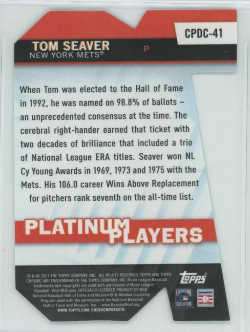 2021 Topps Chrome Update #CPDC-41 Tom Seaver New York Mets Platinum Players - Collectible Craze America