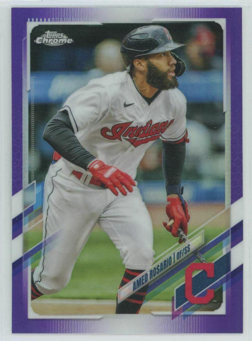 2021 Topps Chrome Update #USC22 Amed Rosario Cleveland Indians Purple Parallel - Collectible Craze America