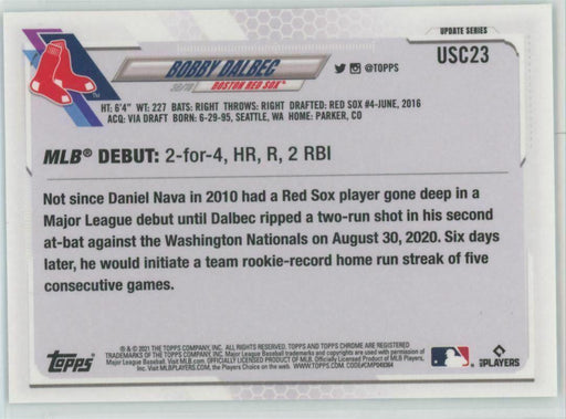 2021 Topps Chrome Update #USC23 Bobby Dalbec RC Boston Red Sox - Collectible Craze America