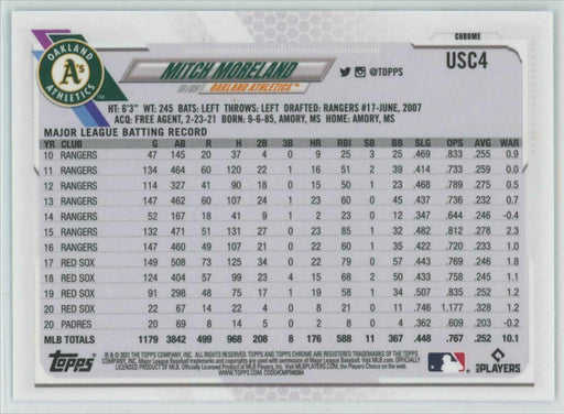 2021 Topps Chrome Update #USC4 Mitch Moreland Oakland Athletics - Collectible Craze America