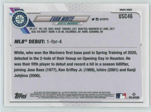 2021 Topps Chrome Update #USC46 Evan White RC Seattle Mariners - Collectible Craze America