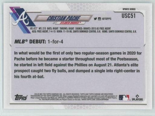 2021 Topps Chrome Update #USC51 Cristian Pache RC Atlanta Braves - Collectible Craze America