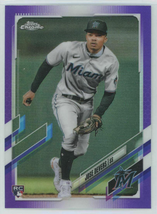 2021 Topps Chrome Update #USC53 Jose Devers RC Miami Marlins Purple Parallel - Collectible Craze America