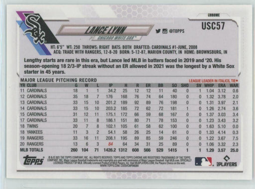 2021 Topps Chrome Update #USC57 Lance Lynn Chicago White Sox - Collectible Craze America