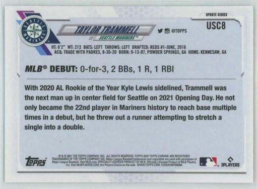 2021 Topps Chrome Update #USC8 Taylor Trammell RC Seattle Mariners - Collectible Craze America