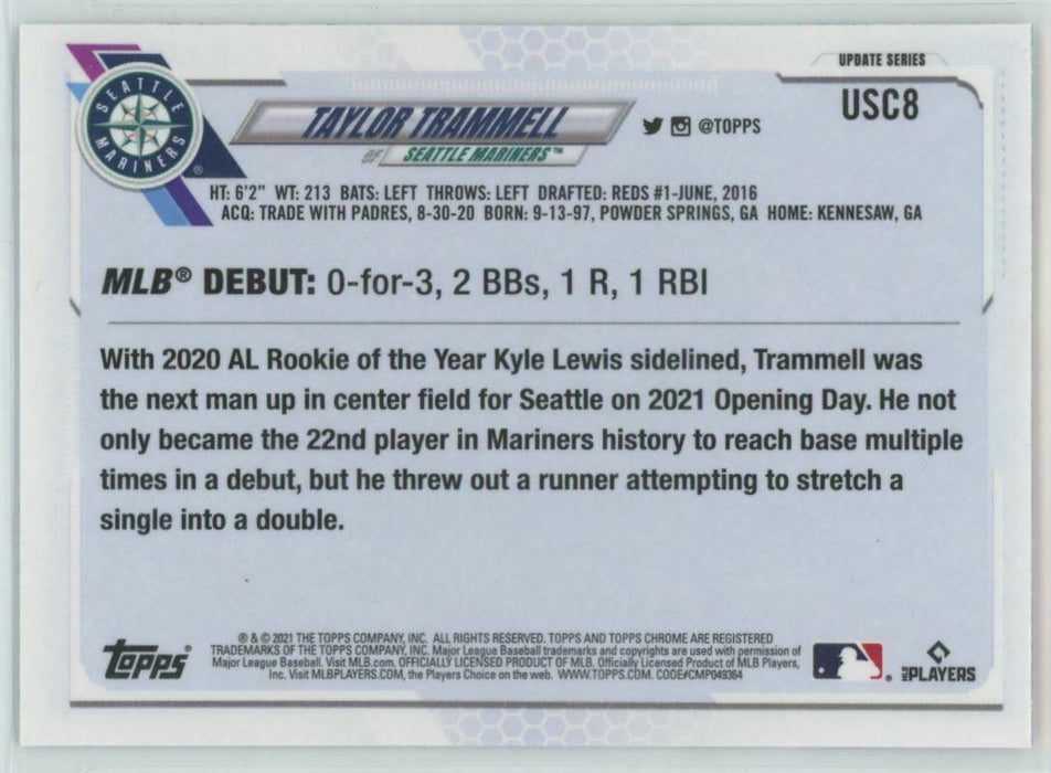 2021 Topps Chrome Update #USC8 Taylor Trammell RC Seattle Mariners - Collectible Craze America