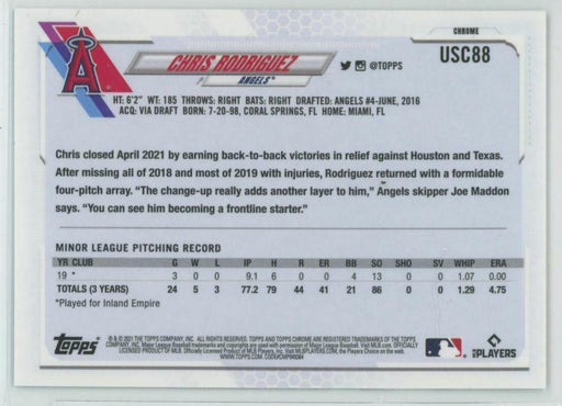 2021 Topps Chrome Update #USC88 Chris Rodriguez RC Los Angeles Angels - Collectible Craze America