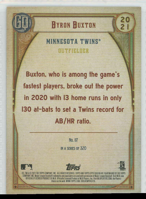 2021 Topps Gypsy Queen #117 Byron Buxton Minnesota Twins - Collectible Craze America