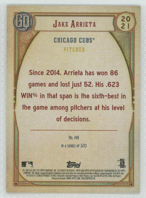 2021 Topps Gypsy Queen #148 Jake Arrieta Chicago Cubs - Collectible Craze America
