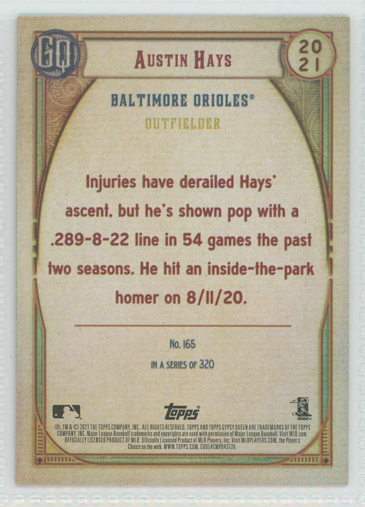 2021 Topps Gypsy Queen #165 Austin Hays Baltimore Orioles - Collectible Craze America