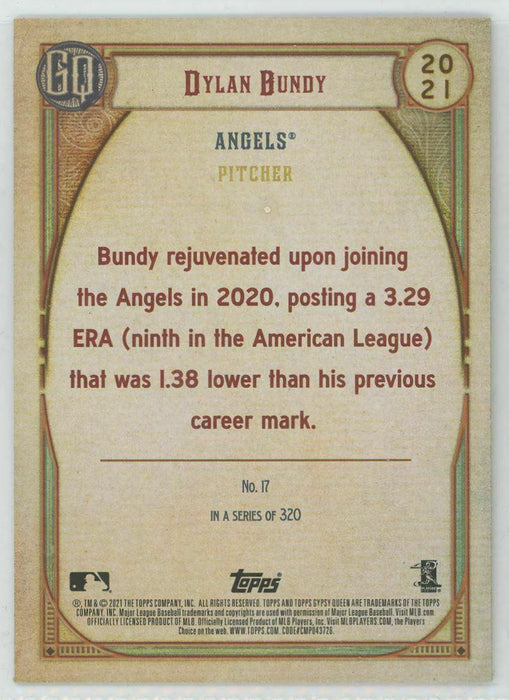2021 Topps Gypsy Queen #17 Dylan Bundy Los Angeles Angels - Collectible Craze America