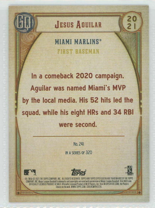 2021 Topps Gypsy Queen #241 Jesus Aguilar Miami Marlins - Collectible Craze America