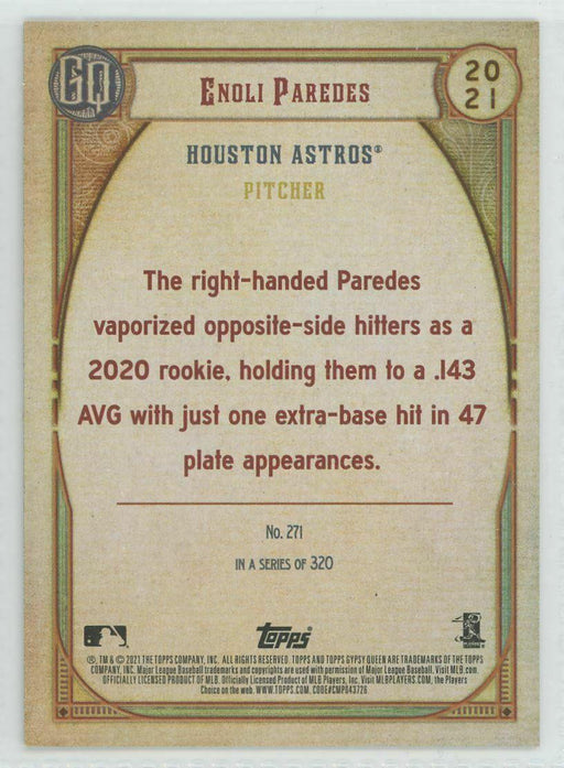 2021 Topps Gypsy Queen #271 Enoli Paredes RC Houston Astros - Collectible Craze America