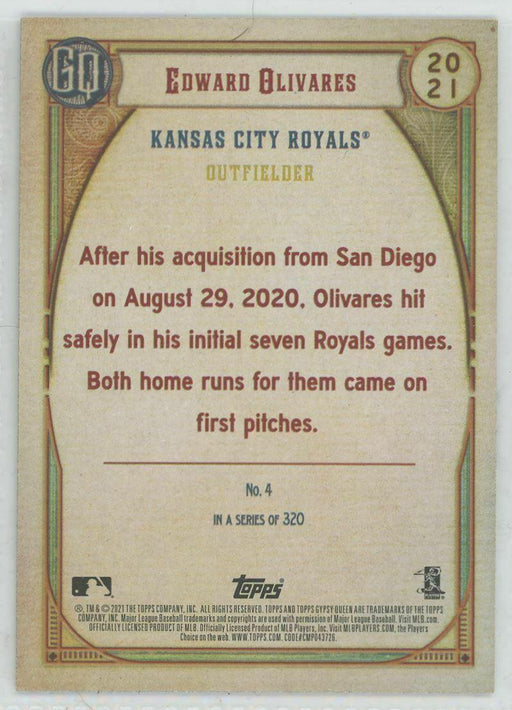 2021 Topps Gypsy Queen #4 Edward Olivares RC Kansas City Royals - Collectible Craze America