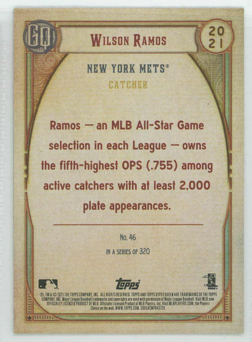 2021 Topps Gypsy Queen #46 Wilson Ramos New York Mets - Collectible Craze America