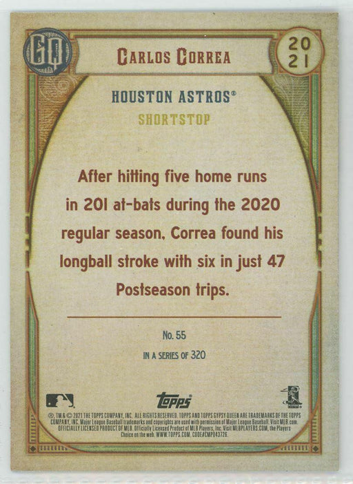 2021 Topps Gypsy Queen #55 Carlos Correa Houston Astros - Collectible Craze America