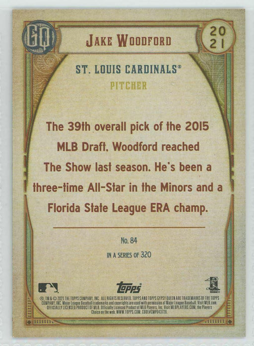 2021 Topps Gypsy Queen #84 Jake Woodford RC St. Louis Cardinals - Collectible Craze America
