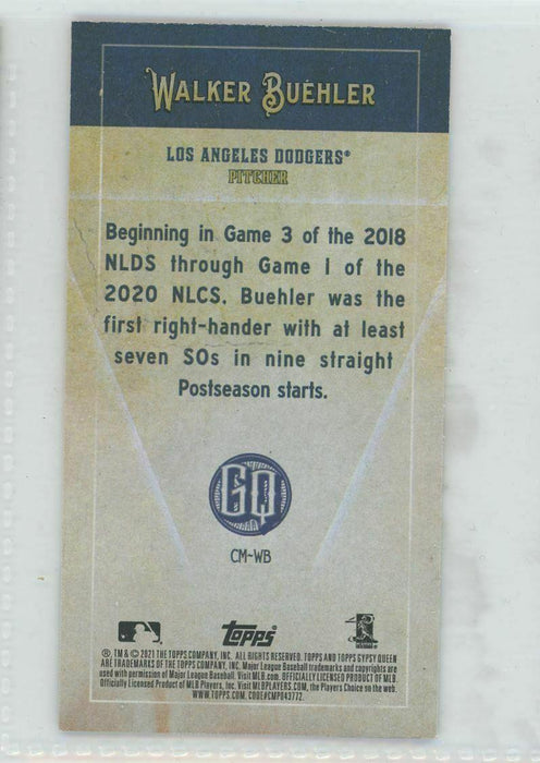 2021 Topps Gypsy Queen #CM-WB Walker Buehler Los Angeles Dodgers Captain Insert - Collectible Craze America
