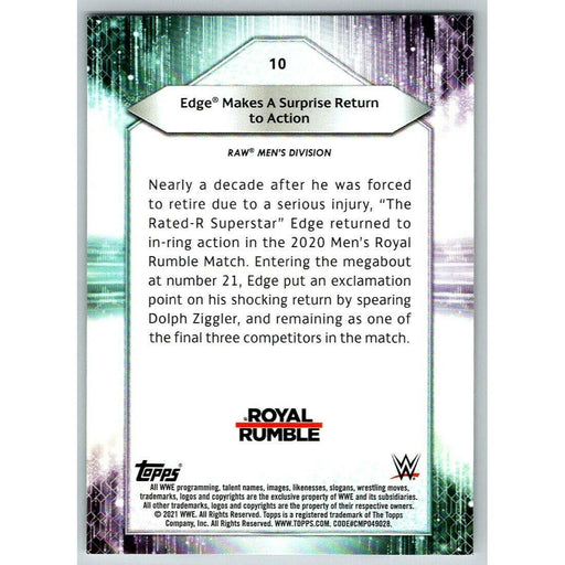 2021 Topps WWE Wrestling #10 Edge Makes Surprise Return - Collectible Craze America