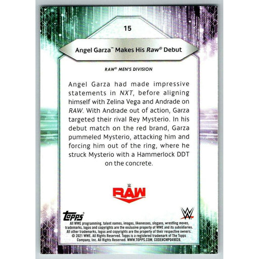 2021 Topps WWE Wrestling #15 Angel Garza Makes Raw Debut - Collectible Craze America