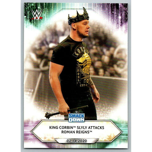 2021 Topps WWE Wrestling #18 King Corbin Slyly Attacks Reigns - Collectible Craze America