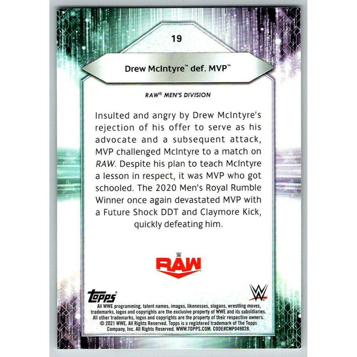 2021 Topps WWE Wrestling #19 Drew McIntyre def. MVP - Collectible Craze America