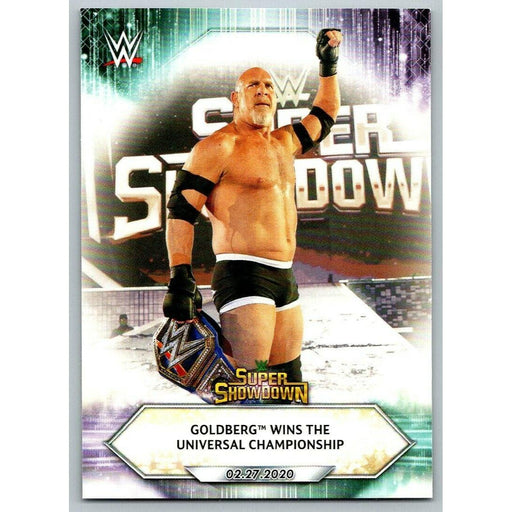 2021 Topps WWE Wrestling #28 Goldberg Wins Universal Championship - Collectible Craze America