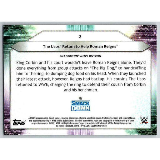 2021 Topps WWE Wrestling #3 The Usos Return to Help - Collectible Craze America