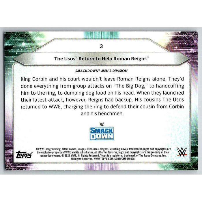 2021 Topps WWE Wrestling #3 The Usos Return to Help - Collectible Craze America
