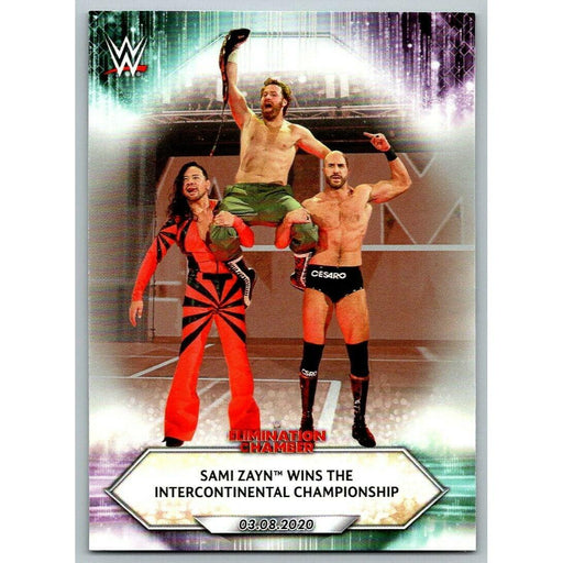 2021 Topps WWE Wrestling #34 Sami Zayn wins Intercontinental Championship - Collectible Craze America