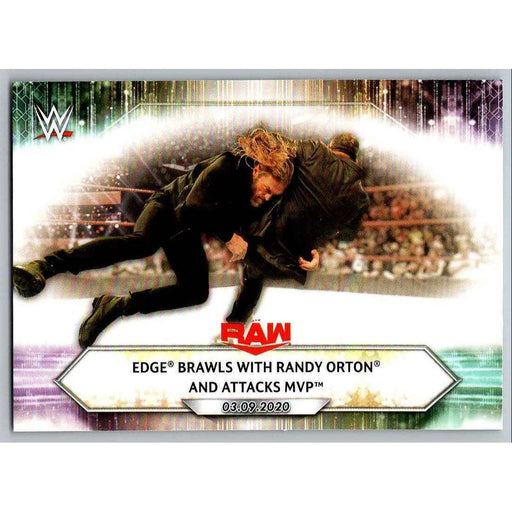 2021 Topps WWE Wrestling #36 Edge Brawls Randy Orton - Collectible Craze America