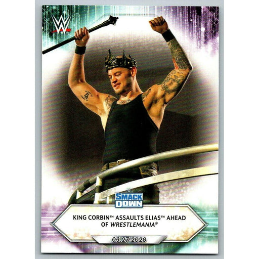 2021 Topps WWE Wrestling #43 King Corbin Assaults Elias - Collectible Craze America