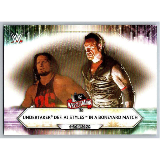 2021 Topps WWE Wrestling #48 Undertaker def. AJ Styles - Collectible Craze America