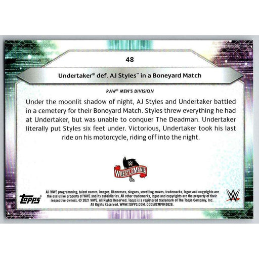 2021 Topps WWE Wrestling #48 Undertaker def. AJ Styles - Collectible Craze America