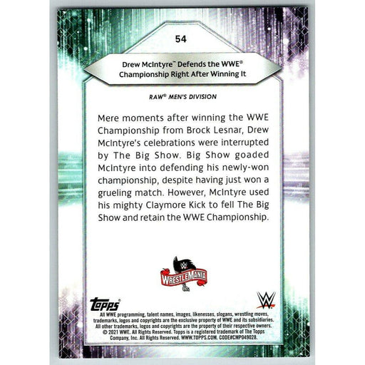 2021 Topps WWE Wrestling #54 Drew McIntyre Defends Title - Collectible Craze America