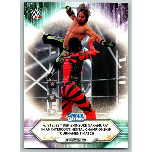 2021 Topps WWE Wrestling #76 AJ Styles def. Shinsuke Nakamura - Collectible Craze America