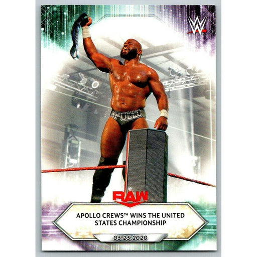 2021 Topps WWE Wrestling #78 Apollo Crews Wins US Championship - Collectible Craze America