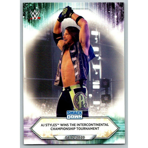 2021 Topps WWE Wrestling #85 AJ Styles Intercontinental Championship - Collectible Craze America