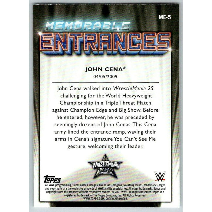 2021 Topps WWE Wrestling #ME-5 John Cena - Collectible Craze America