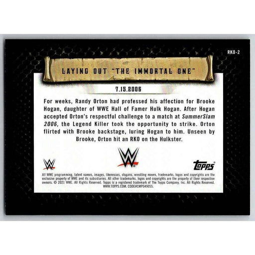 2021 Topps WWE Wrestling #RKO-2 Laying Out "The Immortal One" - Collectible Craze America