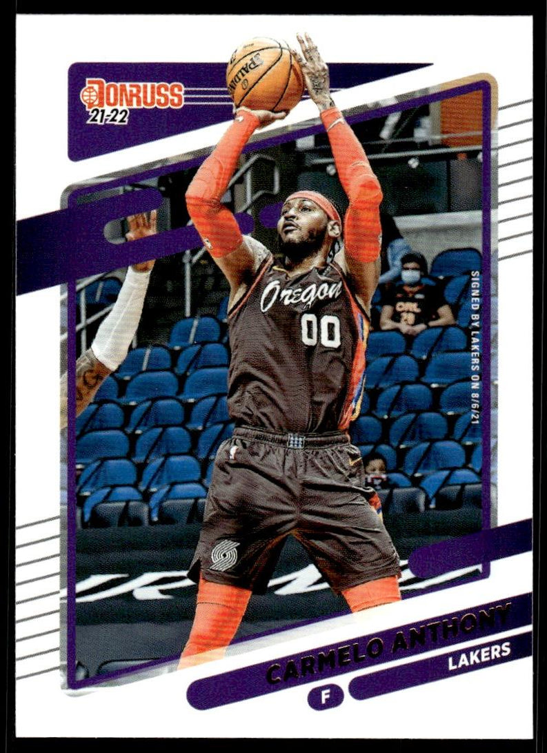 Carmelo Anthony 2021 Panini Donruss Basketball # 103 Los Angeles Laker ...