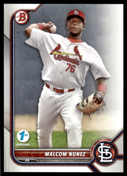 Malcom Nunez 2022 Bowman First Edition Base Front of Card