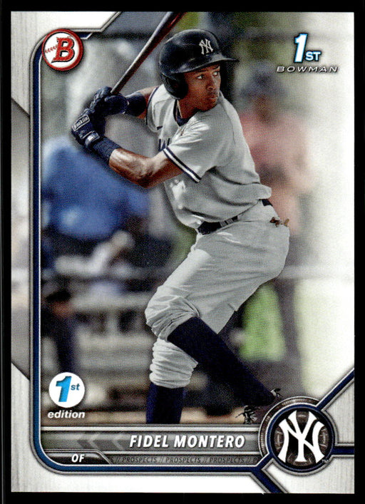 Fidel Montero 2022 Bowman First Edition Base Front of Card